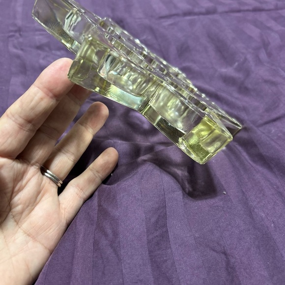 Star-Shaped Glass Candle Holder-7 tea-light- vintage- heavy Star holder - Picture 6 of 11
